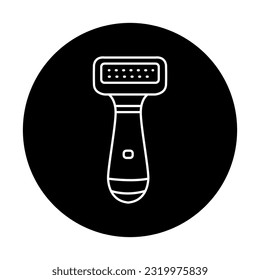 Grooming comb for dogs and cats. black line icon. Pictogram for web page, mobile app, promo.