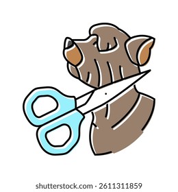 grooming dog color icon vector. grooming dog sign. isolated symbol illustration