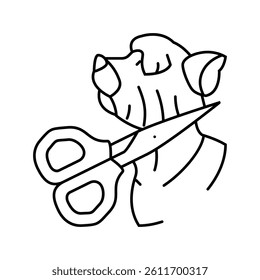 grooming dog line icon vector. grooming dog sign. isolated contour symbol black illustration