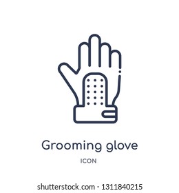 grooming glove icon from other outline collection. Thin line grooming glove icon isolated on white background.