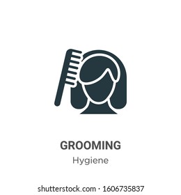 Grooming glyph icon vector on white background. Flat vector grooming icon symbol sign from modern hygiene collection for mobile concept and web apps design.