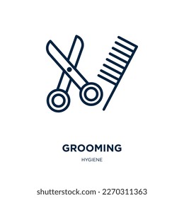 grooming icon from hygiene collection. Thin linear grooming, care, shop outline icon isolated on white background. Line vector grooming sign, symbol for web and mobile