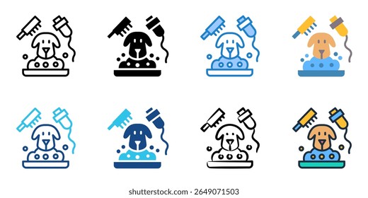 Grooming icon set multiple style collection 
