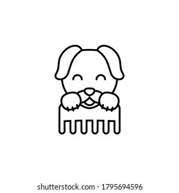 grooming icon, simple infographic element, in line style from Pet-vet set, for web and UI design