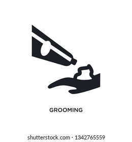 grooming isolated icon. simple element illustration from hygiene concept icons. grooming editable logo sign symbol design on white background. can be use for web and mobile