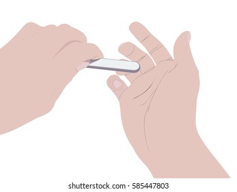 grooming of nails on a man's hand