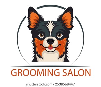 grooming pet cats and dogs logo for your business or company vector illustration isolated on white background