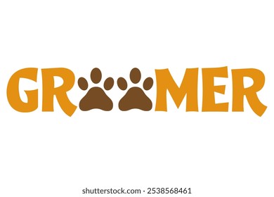 grooming pet cats and dogs logo for your business or company vector illustration isolated on white background