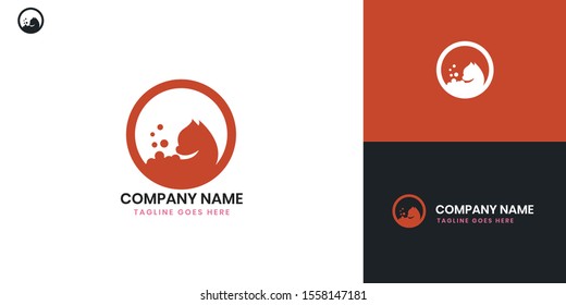 Grooming pets logo - All elements on this template are editable with vector software.