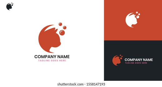 Grooming pets logo - All elements on this template are editable with vector software.