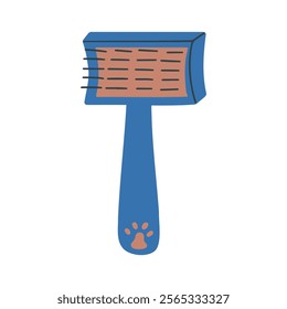 Grooming slicker brush for pets. Vector illustration.