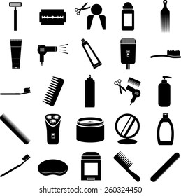 grooming symbols set