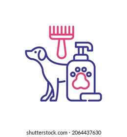 Grooming Vector 2 Farben Icon Design Illustration. Veterinärsymbol auf weißem Hintergrund EPS10-Datei