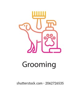 Grooming Vector gradient Icon Design illustration. Veterinary Symbol on White background EPS 10 File