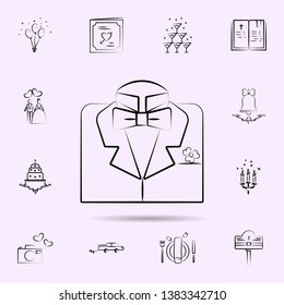 Grooms suit icon. Universal set of wedding for website design and development, app development