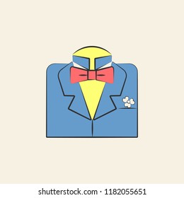 grooms suit sketch illustration. Element of colored wedding icon for mobile concept and web apps. Sketch style grooms suit icon can be used for web and mobile