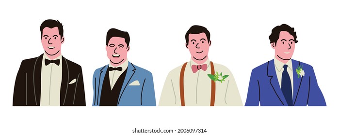 The groomsmen and bridesmaid companions will accompany the groom and bride during the wedding ceremony using a predetermined uniform