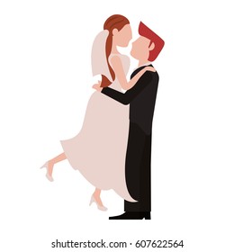 groon lifting bride romantic