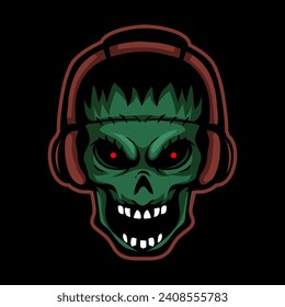 Groove to the beats of the undead with a zombie wearing headphones 