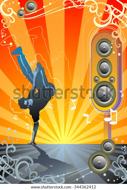 Groove to the Beat-Vector illustration of street\
dancing showdown