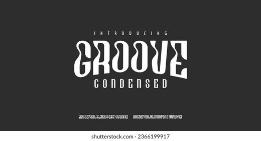 Groove funky trippy sans alfabet typography vector de fuente para logotipo y marca