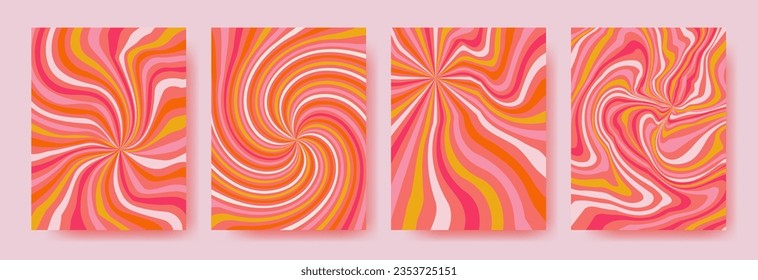 Groove style background set. Trendy colors. Perfect for social media, poster, cover, invitation, brochure. Vector