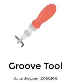 Groove tool flat icon 