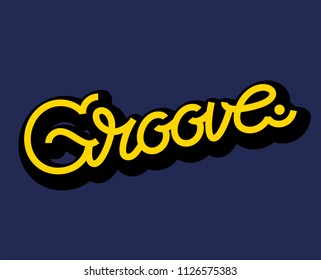 Groove Word Typography Design Illustration