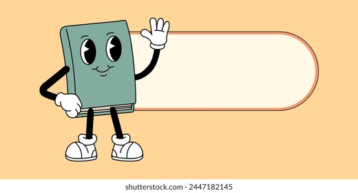 the grooves. the style of the groove. retro style. retro colors. retro pattern. letter. book. a pencil in the retro groove style. on a colored background.vector. hands. legs. cartoon style. seamless