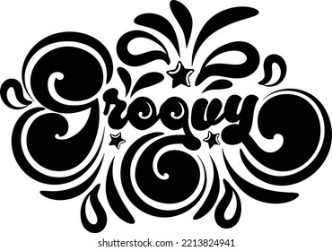 Groovry lettering is vintage retro style combine with modern splashing water, the design Calligraphy letter has a unique and beautiful touch, which will make your product come alive!  svg