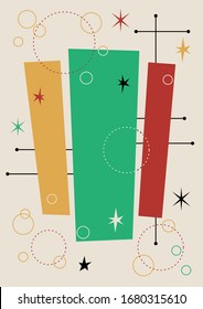 Groovy 1960s Background, Pattern, Cover Template, Vintage Colors and Abstract Shapes