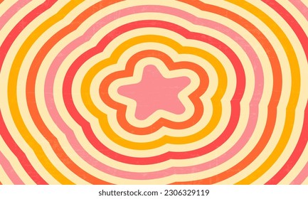 groovy 70s background with repeating stars. vector illustration