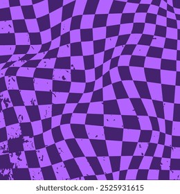 groovy 70s hippie backgrounds. checkerboard. twisted and distorted vector texture in trendy retro psychedelic style. y2k aesthetics,