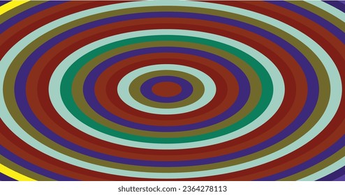 Groovy abstract background with colored triangle. 60-70s style retro pattern with colorful stripes. Trendy triangle cartoon backdrop. Vintage hippie stripe print vector illustration