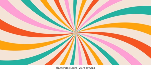 Groovy Resumen Antecedentes. Fondo Psicodélico Geométrico. Patrón De Giro De Ilusión Óptica. La textura de rayas de sol.