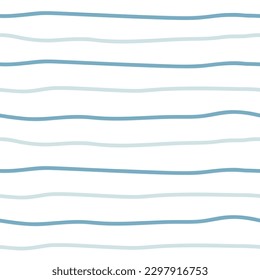 Groovy abstract curly horizontal lines seamless pattern in 60s,70s,80s style vector illustration, trendy retro geometry ornament for surface design, textile, stationery, wrapping paper, cover