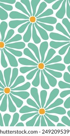 Groovy abstract flower art. Organic doodle shapes in trendy naive retro hippie 60s 70s style