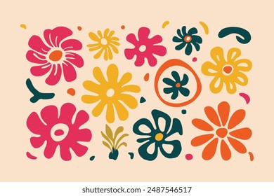 Groovy ilustración abstracta del Arte vectorial floral