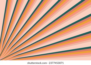 Groovy abstract rainbow swirl background. Retro 1960s and 1970s vector design style. Sun and rainbow swirl pattern,   textured wavy shapes design, banner, 