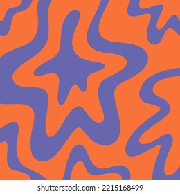 Groovy abstract stripes 1960s vector illustration liquid lines. Sixties trippy lucidity style vintage retro bright color background wallpaper. Poster, gift card template, t-shirt design, pillow print