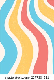 groovy abstract wallpaper, print, background with wavy stripes for cards, posters, social media templates, etc. EPS 10
