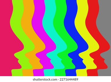 Groovy aesthetic vector design with facial silhouette theme.