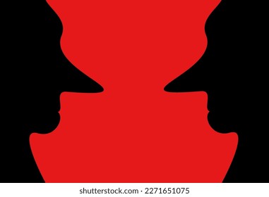 Groovy aesthetic vector design with facial silhouette theme.