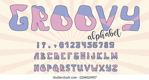 Groovy Alphabet Font Vintage Hippy Style Stock Vector (Royalty Free ...