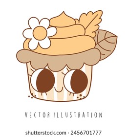 Groovy Autumn, Thanksgiving. Vector Illustration