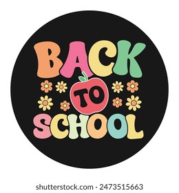 Groovy Back to School Typography Design, Creative Back to School Lettering, Fun Back to School Lettering Art, Colorful Groovy Back to School Lettering Designs, Playful Groovy  Letters for Kids