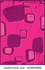 Groovy Backgroun 1960s Psychedelic Art Style, Vintage Colors, Grunge Texture Pattern