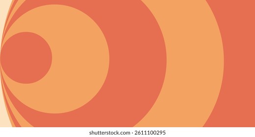 Groovy background. Abstract pattern with concentric retro circles in warm vintage colors. Perfect for textiles, wallpapers, branding, packaging, and trendy creative projects with 70s inspired vibes.