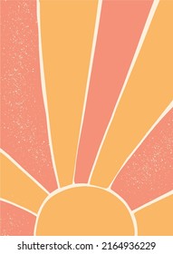 Groovy Background With Abstract Sun For Posters, Prints, Cards, Templates, Apparel Decor, Etc. EPS 10