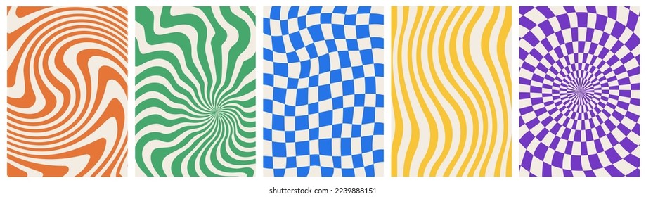 Groovy background. Abstract vector patterns. Swirl psychedelic pattern